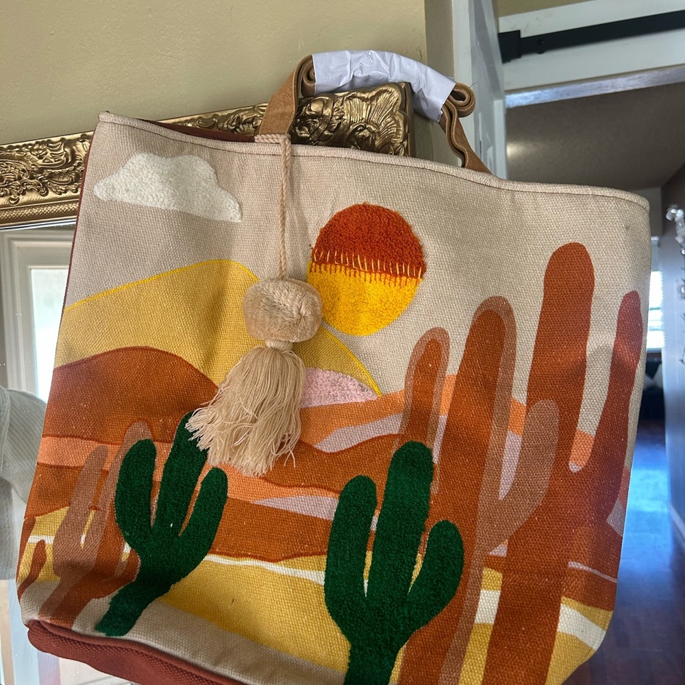 Panache Sunset Cactus Canvas Tote